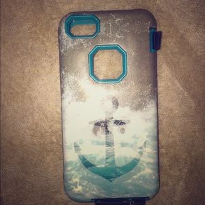 Two Piece blue anchor iPhone case